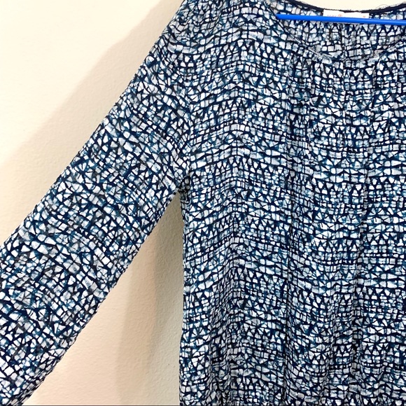 Tory Burch Silk Printed Honeycomb Blouse Top - Picture 5 of 8